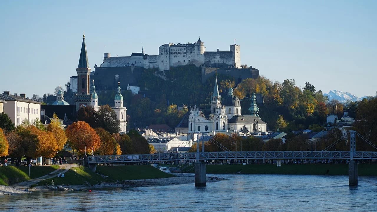The Salzach and Salzburg old town