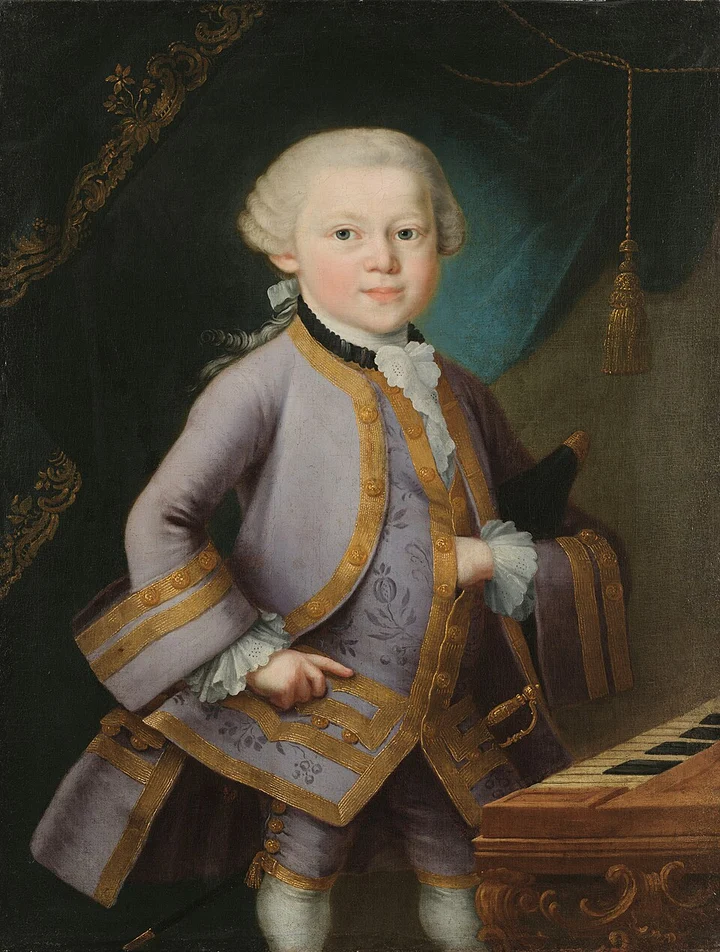 Wolfgang Amadeus Mozart · About 7 years old