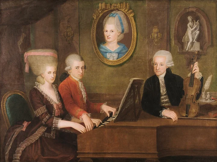 The Mozart family · Wolfgang, about 24–25